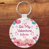 Be My Valentine パーソナライズされた Keychain キーホルダー (正面)