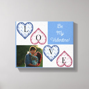 Be My Valentine パーソナライズされた Photo Canvas Print キャンバスプリント