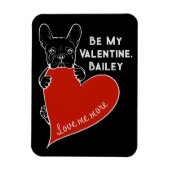 Be My Valentine フランスの Bulldog with a赤いハート マグネット (縦)