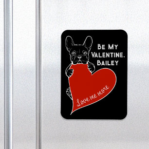 Be My Valentine フランスの Bulldog with a赤いハート マグネット