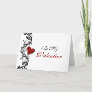 "Be my Valentine"ロマンチックな赤いハート シーズンカード