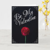 Be My Valentine – 赤いバラ黒 カード (黄色い花)
