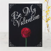 Be My Valentine – 赤いバラ黒 カード (黄色い花)