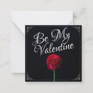 Be My Valentine – 赤いバラ黒 ノートカード