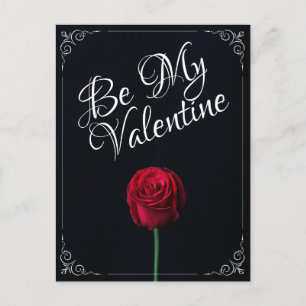 Be My Valentine – 赤いバラ黒 ポストカード