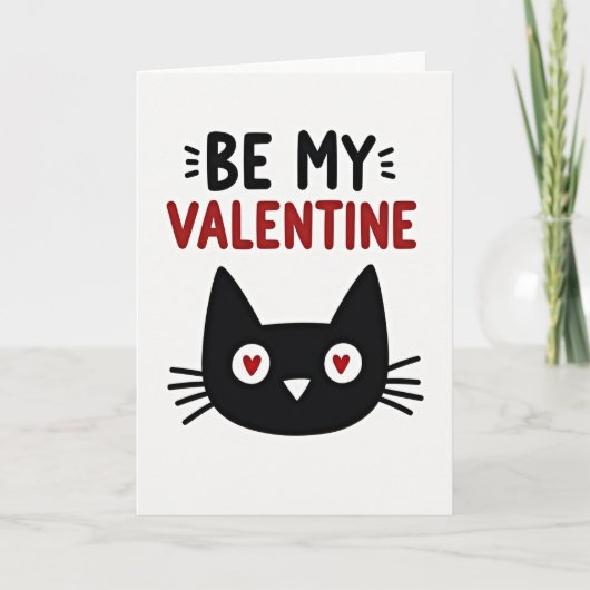 Be My Valentine Cat Card カード (正面)