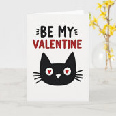 Be My Valentine Cat Card カード (黄色い花)