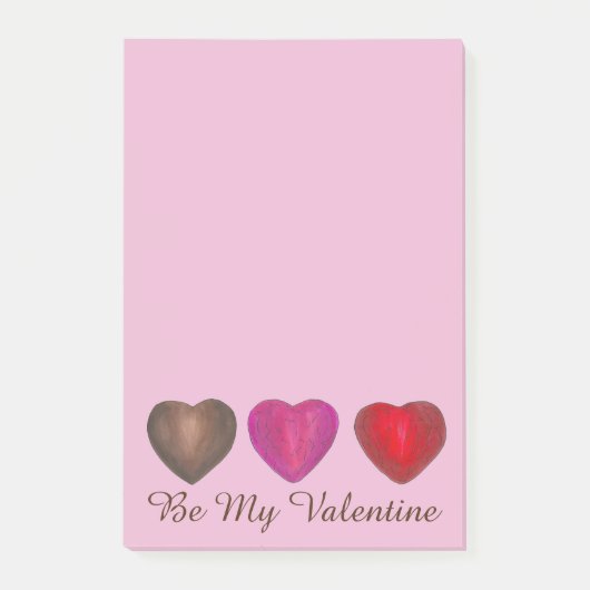 Be My Valentine Chocolateハートバレンタインデー ポストイット (正面)