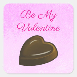 Be My Valentine Chocolate Heart スクエアシール