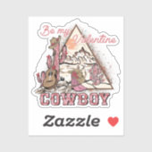 Be My Valentine - Cowboy Western Country シール (シート)