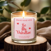 Be My Valentine Custom Pink Candle Labels  スクエアシール