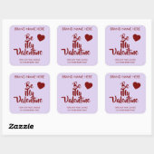 Be My Valentine Custom Purple Candle Labels  スクエアシール (シート)