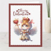 Be My Valentine Cute Chibi Cat Valentine Holiday カード (正面)