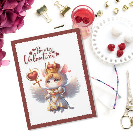 Be My Valentine Cute Chibi Cat Valentine Holiday カード