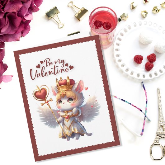 Be My Valentine Cute Chibi Cat Valentine Holiday カード