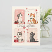Be My Valentine Cute Kittens Love Card シーズンカード (スタンド正面)