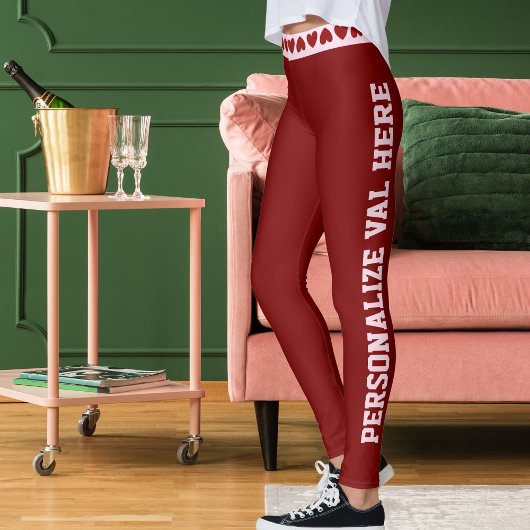 Be My Valentine Day Love Red Pink Personalize Gift レギンス