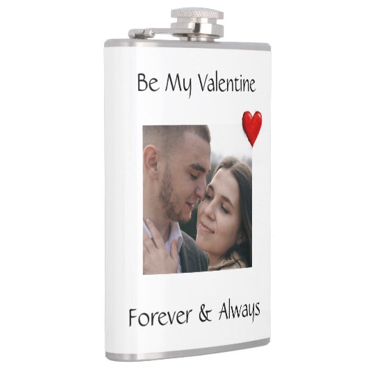 Be My Valentine Flask Custom Vinyl Wrap with Photo フラスク (右)