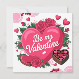Be my Valentine floral シーズンカード