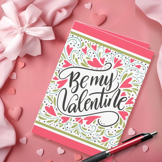 Be My Valentine Folded Valentine's Day Greeting  カード