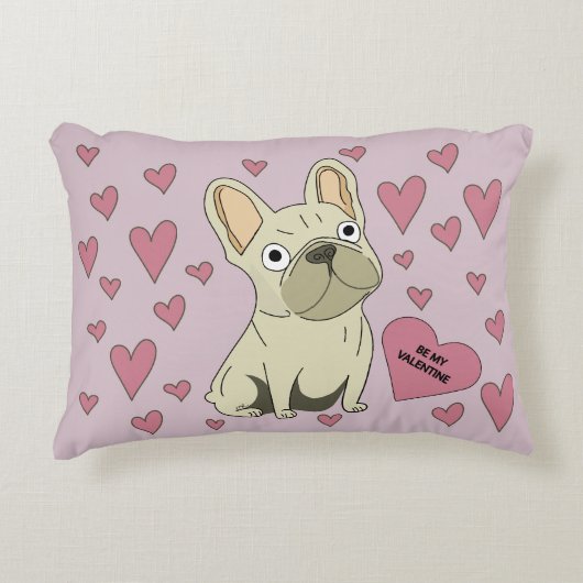 Be my Valentine, French Bulldog アクセントクッション (正面)