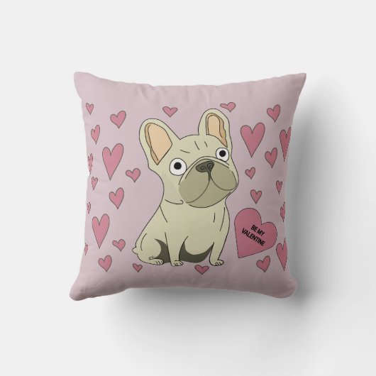 Be my Valentine, French Bulldog クッション (裏面)