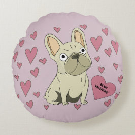 Be my Valentine, French Bulldog ラウンドクッション