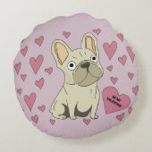 Be my Valentine, French Bulldog ラウンドクッション (裏面)