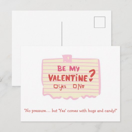 Be My Valentine Funny Card for Couples ポストカード (正面/裏面)