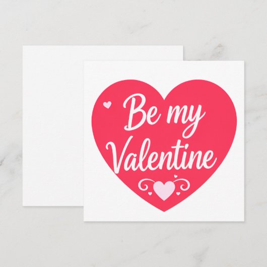 Be my Valentine Heart シーズンカード (正面/裏面)