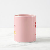 Be My Valentine Heart Lock and Key Pink Mug マグカップ (中央)