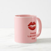 Be My Valentine Heart Lock and Key Pink Mug マグカップ (正面右)