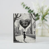 Be My Valentine inマンガスタイルモノクロ1617 シーズンポストカード (スタンド正面)