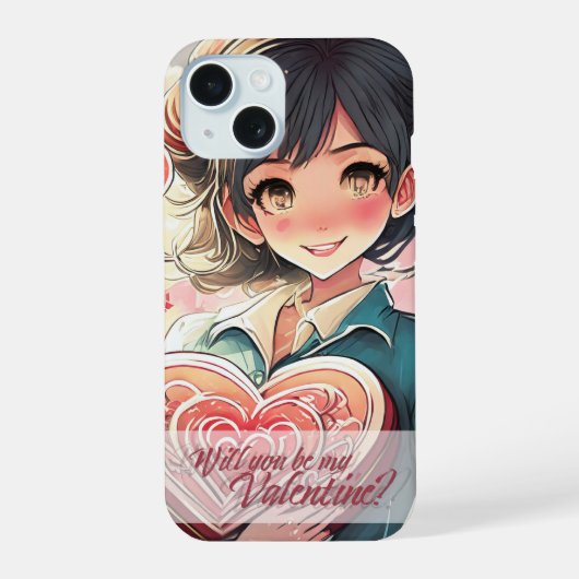 Be My Valentine inマンガスタイル31470 iPhone 15ケース (裏面)