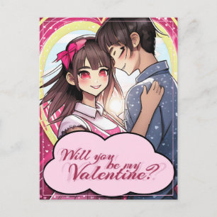 Be My Valentine inマンガスタイル58477 シーズンポストカード