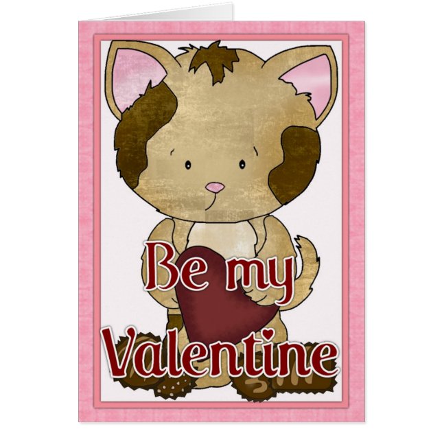 Be My Valentine Kitty Cat Greeting Card d2 (正面)