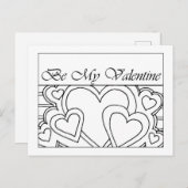 Be My Valentine Lineスケッチはがき ポストカード (正面/裏面)