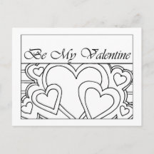 Be My Valentine Lineスケッチはがき