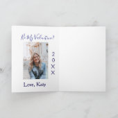 Be my valentine love name purple year photo simple カード (内部)