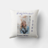 Be my valentine love name purple year photo simple クッション (裏面)