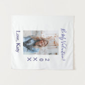 Be my valentine love name purple year photo simple タペストリー (正面(横))