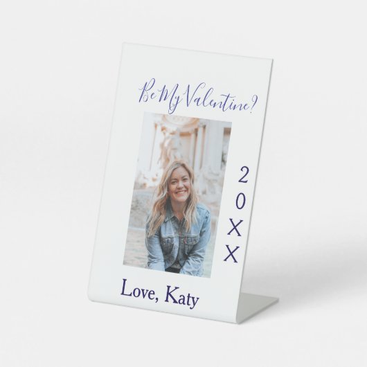 Be my valentine love name purple year photo simple 台座サイン (正面)