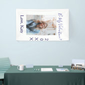 Be my valentine love name purple year photo simple 横断幕 (トレードショー)