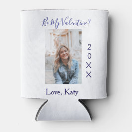 Be my valentine love name purple year photo simple 缶クーラー