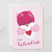 Be my Valentine Lovebirdハートバレンタインデー シーズンカード (正面)