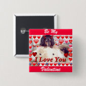 BE MY VALENTINE MINI DACHSHUNDボタン – ギフト 缶バッジ (正面&裏面)