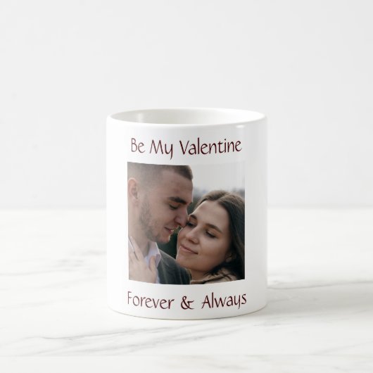 Be My Valentine Mug Personalized Couple Photo コーヒーマグカップ (中央)