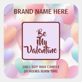 Be My Valentine Pastel Candle Soft Love Labels スクエアシール