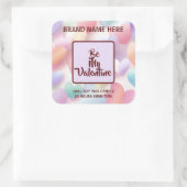 Be My Valentine Pastel Candle Soft Love Labels スクエアシール (バッグ)