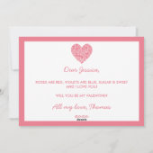 Be My Valentine, Pinkハートバレンタインデーカード シーズンカード (裏面)